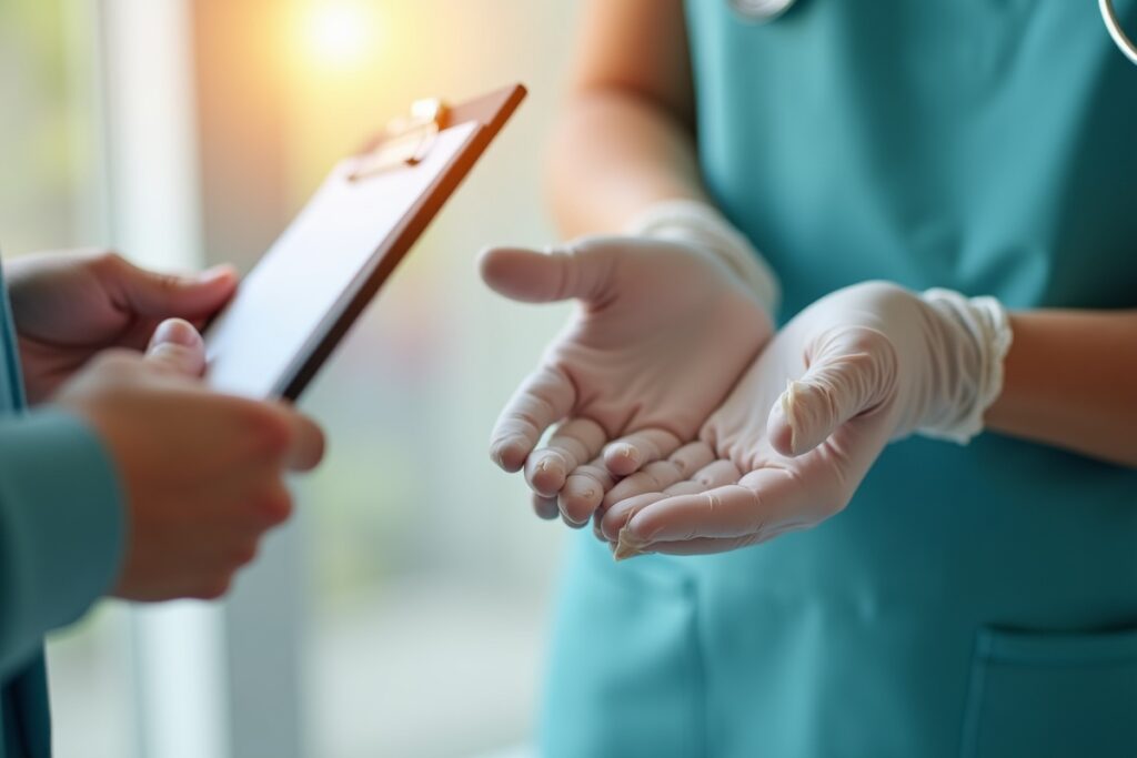 CNA candidate demonstrating a clinical skill during a skills test