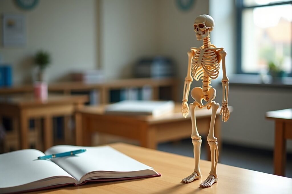 Anatomy models on a desk for HESI A2 anatomy and physiology study