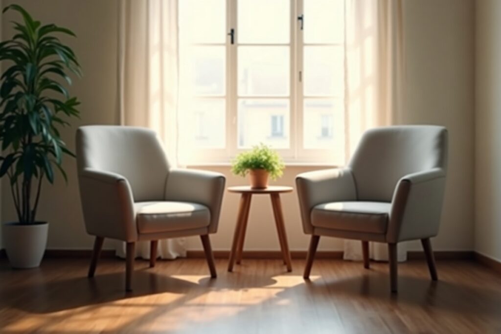 Quiet counseling room representing psychiatric mental health nursing